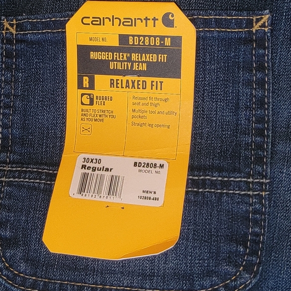 Carhartt 30 x 30 Regular BD2808 Rugged Flex Relaxed Utility Carpenter Jeans Mens - Picture 8 of 14